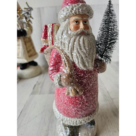 Shabby chic Santa tree presents Xmas decor glitter unique - Picture 5 of 9